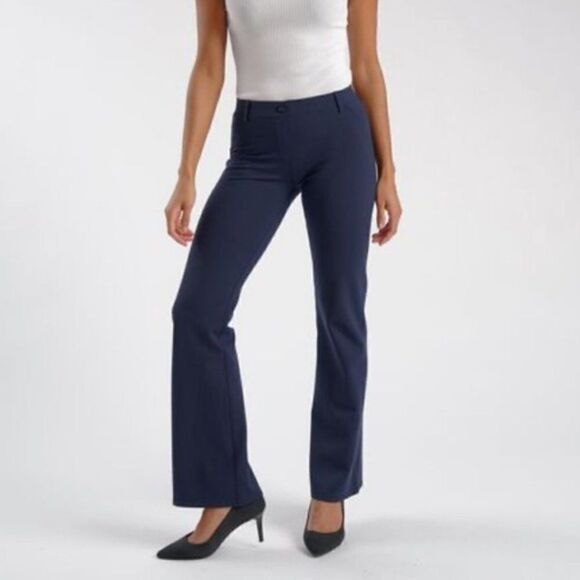 Betabrand Navy Bootcut Yoga Pants Navy S-Petite - Picture 1 of 4